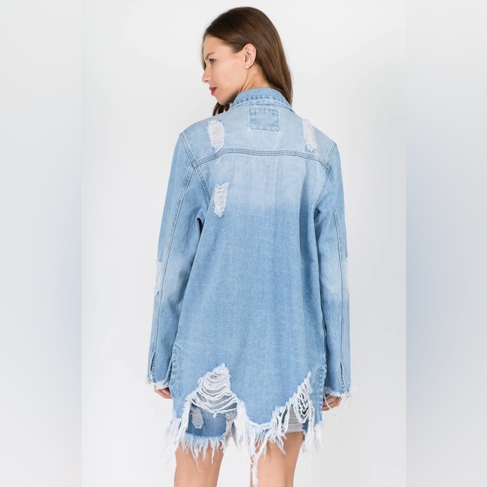 Distressed Shacket - Picture 2 of 2